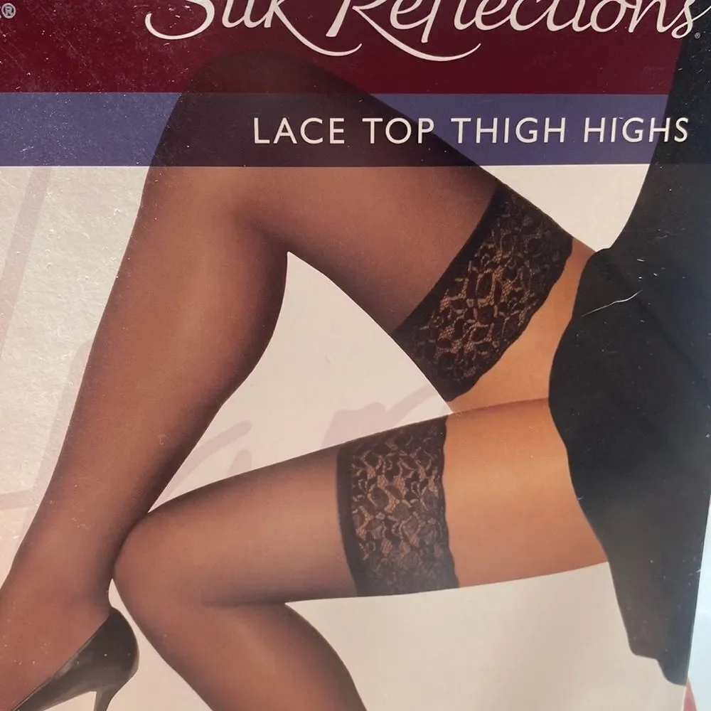 3 VTG Hanes Hosiery Silk Reflections Control‎ Top Pantyhose Sandalfoot size EF